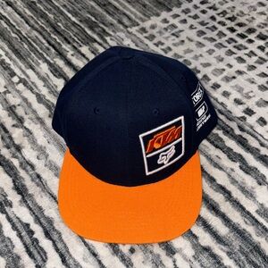 Fox Navy and Orange Flat-Brim Snapback Hat